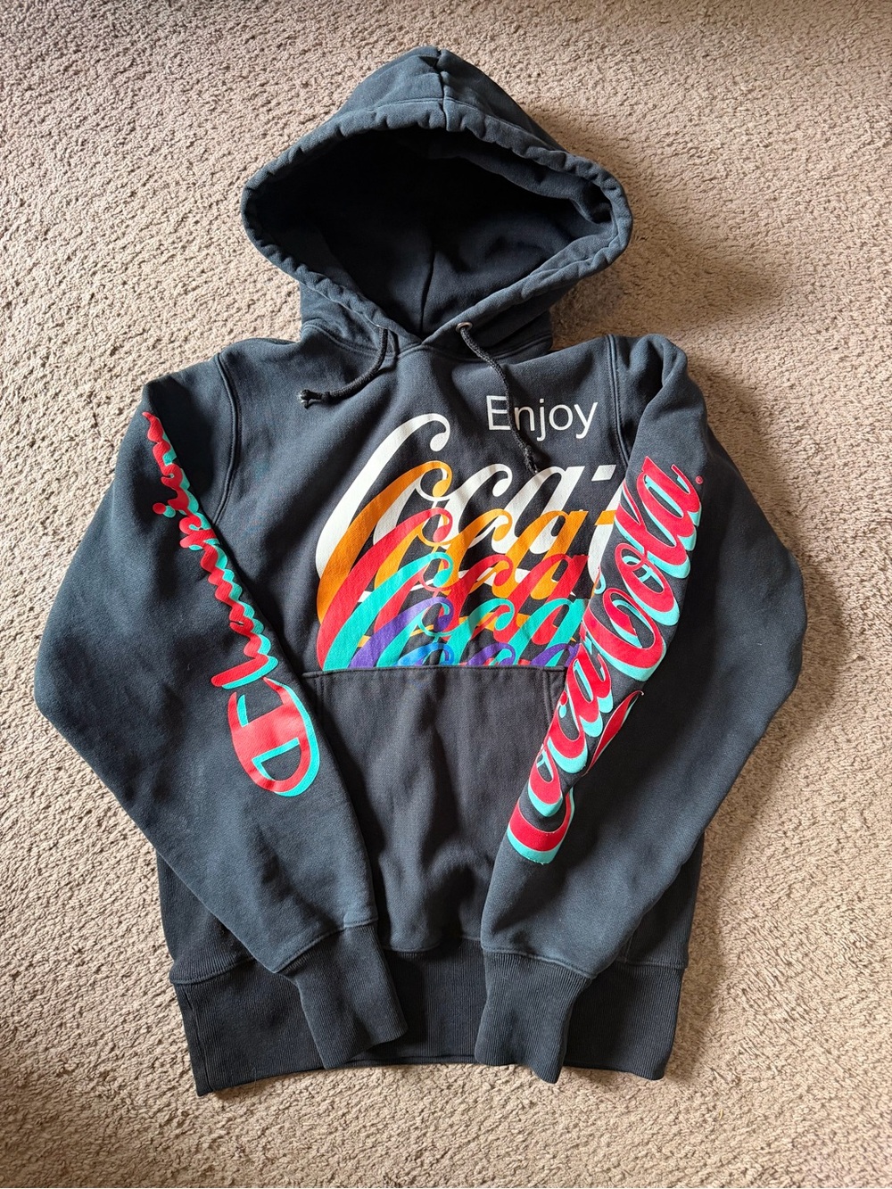 Champion Coca Cola Hoodie Small Sweatshirt Reverse Weave Heavyweight